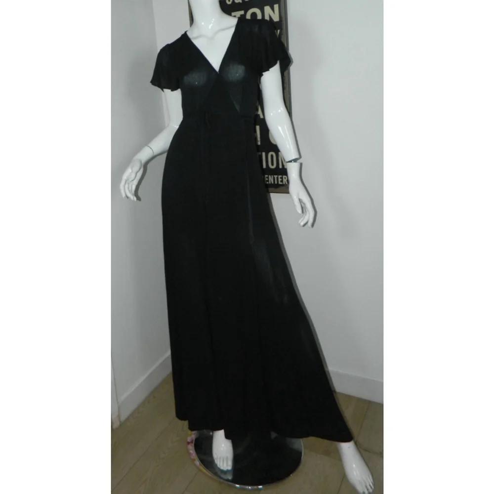 Lulus Dress‎ Size X-Small Black Wrap Maxi Heart of Marigold Lightweight